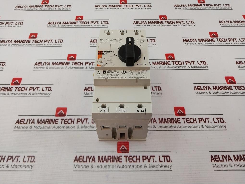 Sprecher+schuh Kta3-100 Circuit Breaker/ Manual Motor Starter 40a - Image 3
