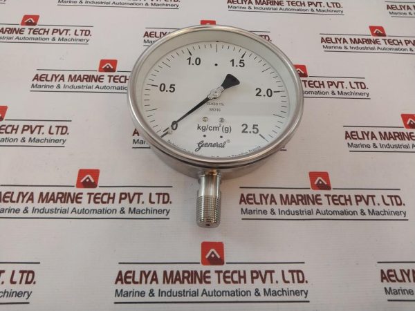 General Ss316 Pressure Gauges 0 – 2.5 Kgcm2(G)