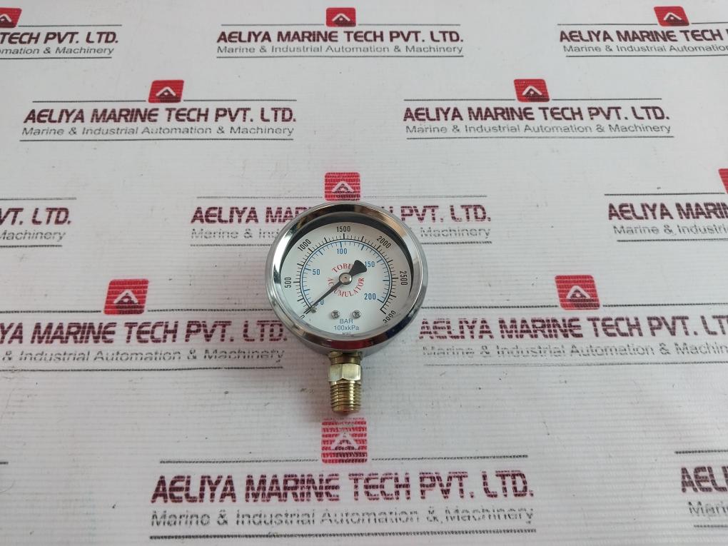 Tobul Accumulator 0-3000 Psi Pressure Gauge 0-200 Bar