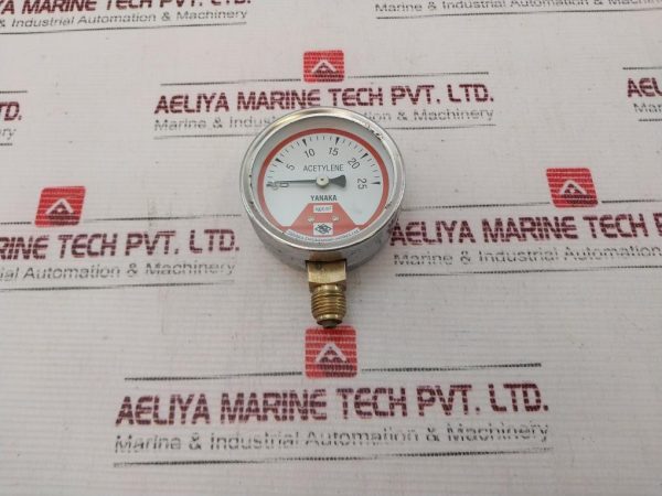 Yanaka Acetylene 0-25 Kgcm2 Pressure Gauge 0-25 Kgcm2