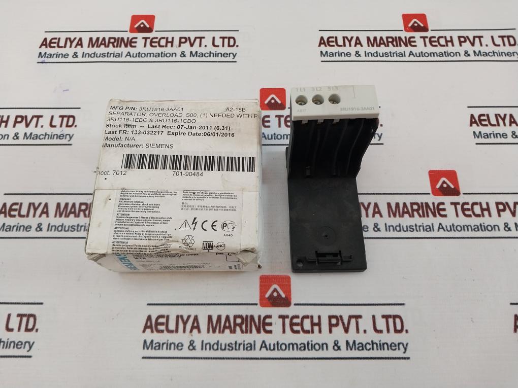 Siemens 3ru1916-3aa01 Auxiliary Circuit For Overload Relay