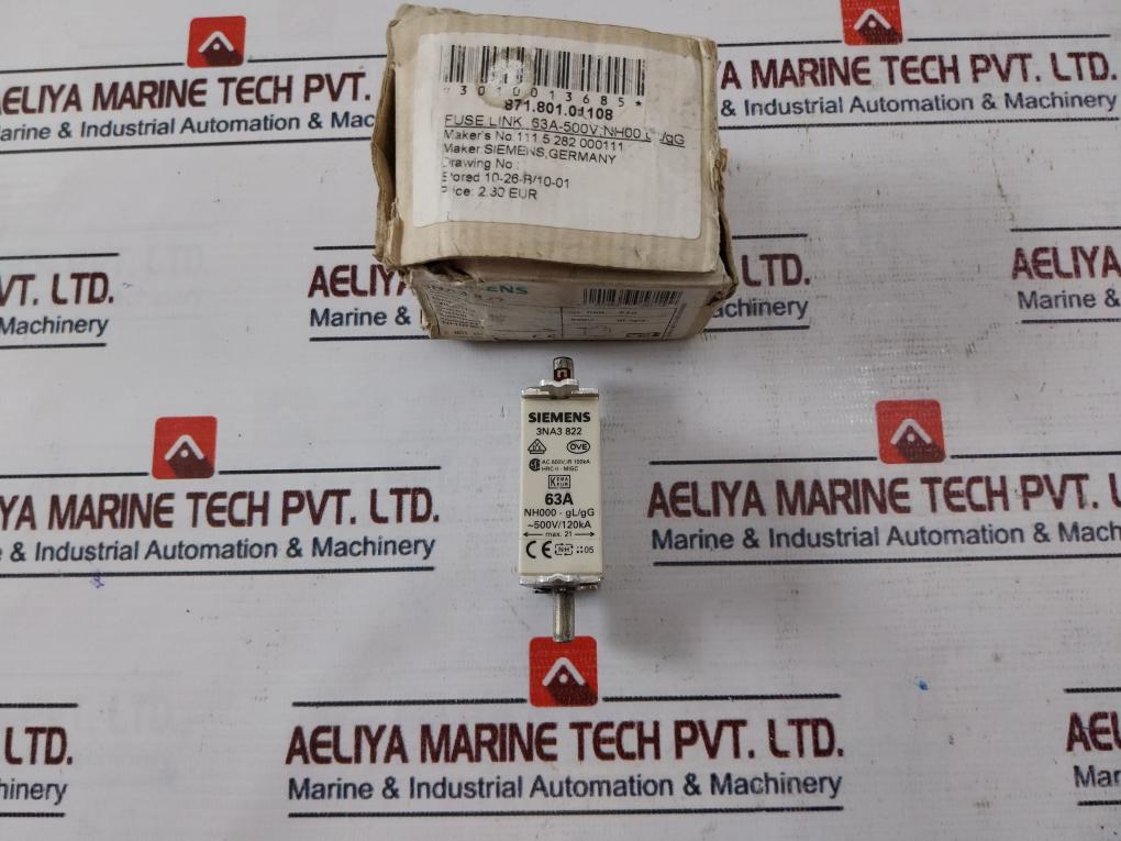 Siemens 3na3 822 Fuse Link 600v
