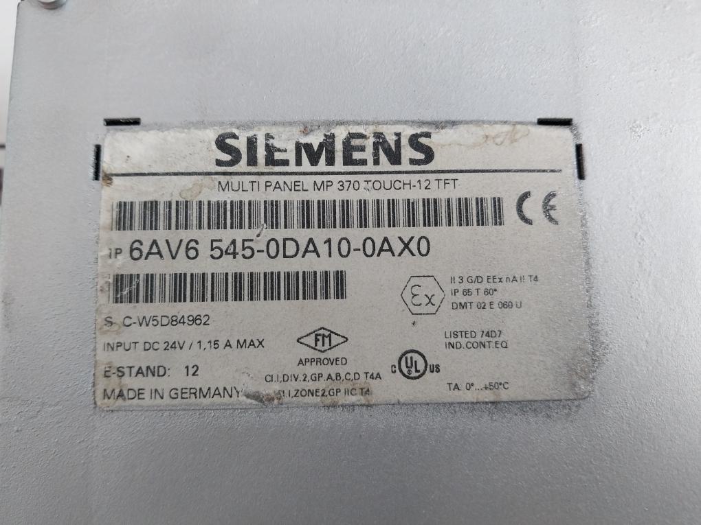 Siemens 6av6 545-0da10-0ax0 Multi Panel Touch Display - Image 5