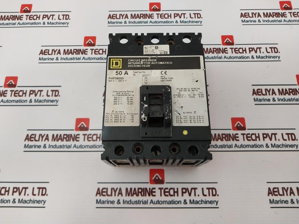Square D Fhp36050 Circuit Breaker 250v