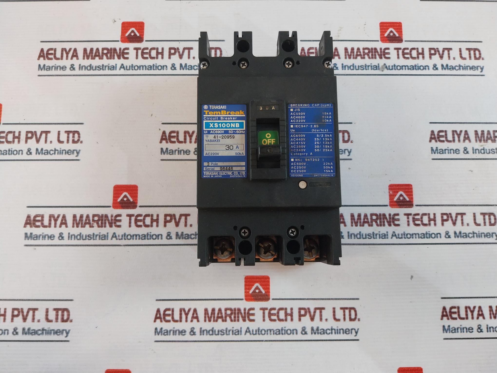 Terasaki Electric Xs100nb Circuit Breaker 30a