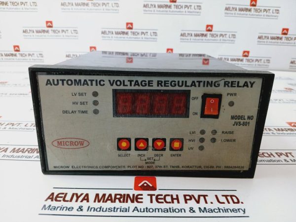 Microw Electronics Jvs-801 Automatic Voltage Regulating Relay 110v