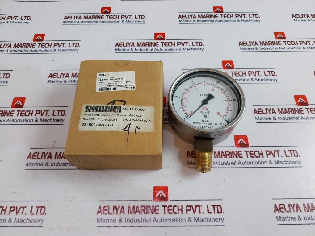 Saacke En 837-1 Pressure Gauge 0-100 Mbar
