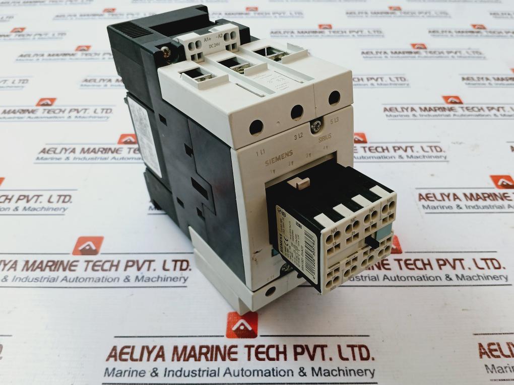 Siemens 3rt1044-3bb40 Power Contactor With 3rh1921-2ha22 Auxiliary Switch Block 1000v - Image 3