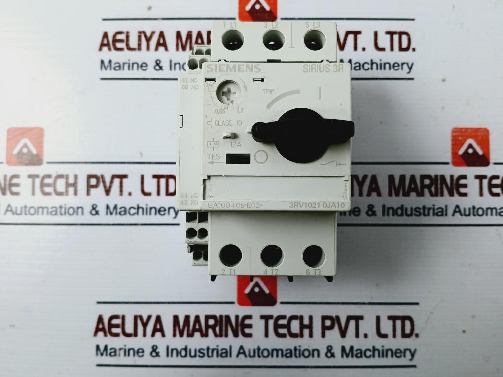 Siemens 3rv1021-0ja10 Circuit Breaker With Auxiliary Switch 690v