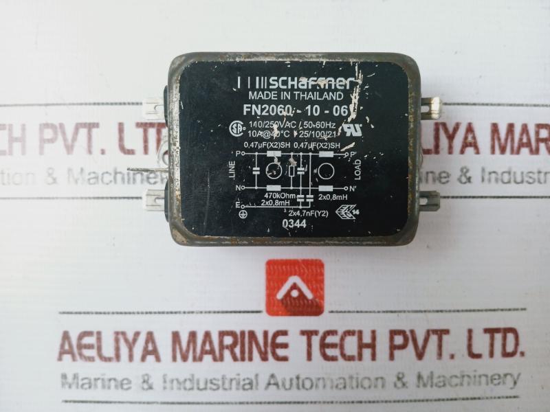 Schaffner Fn2060-10-06 Power Line Filter 250v
