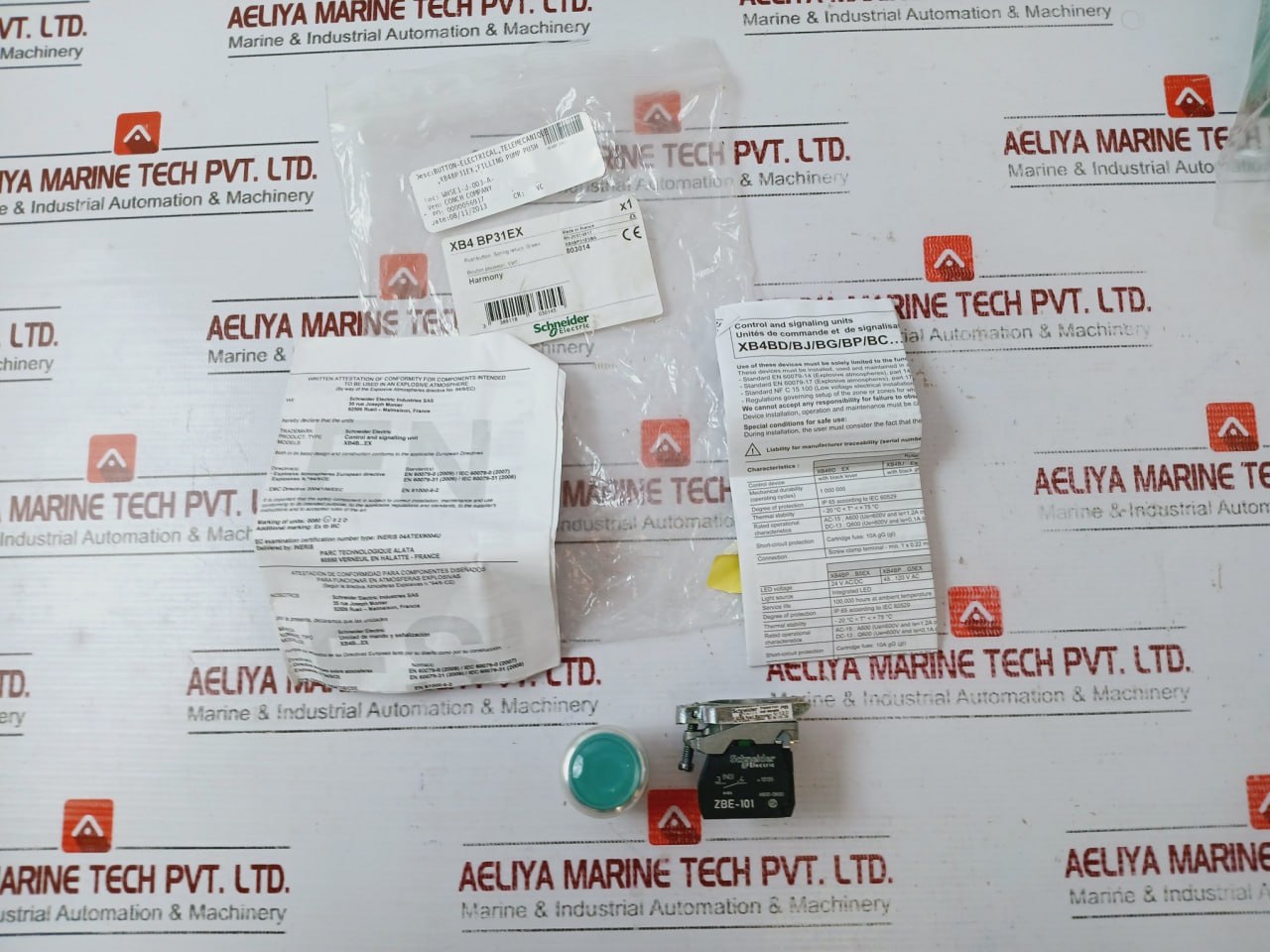 Schneider Electric Telemecanique Xb4 Bp31ex Control And Signaling Unit Pushbutton 240v