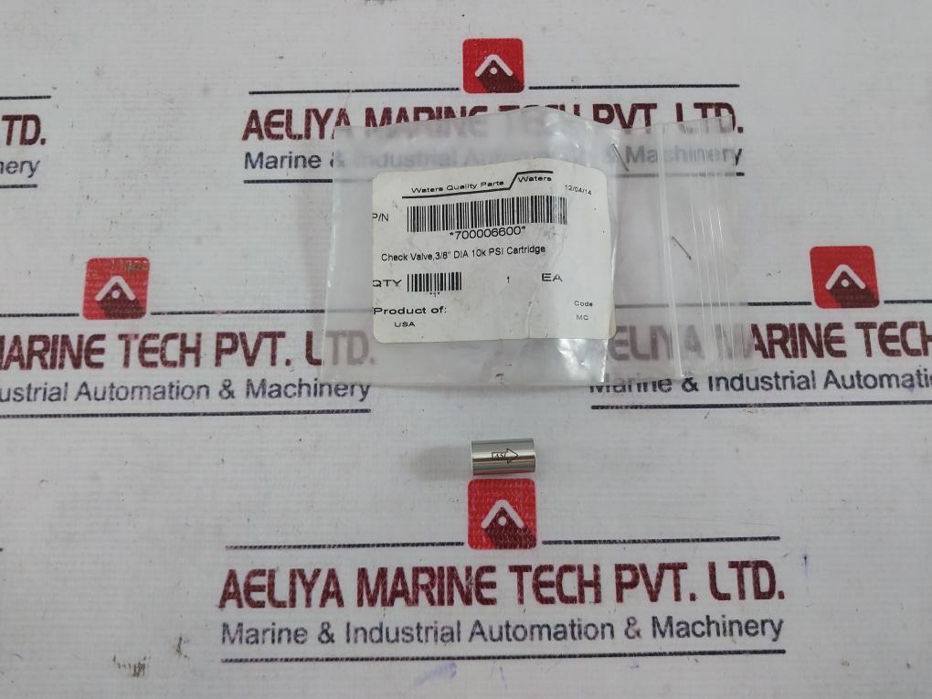 Waters 700006600 Check Valve 38” Dia 10k Psi Cartridge