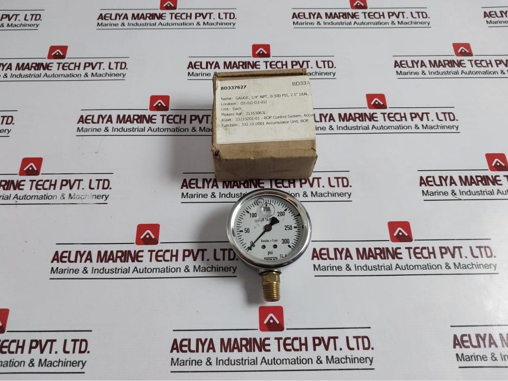 Wika Shimmer Nbr 14105-1 Pressure Gauge 0-300 Psi