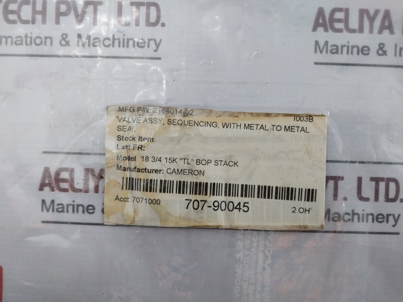 Cameron 2164014-02 Valve Assembly With Metal Seal 5000psi - Image 5