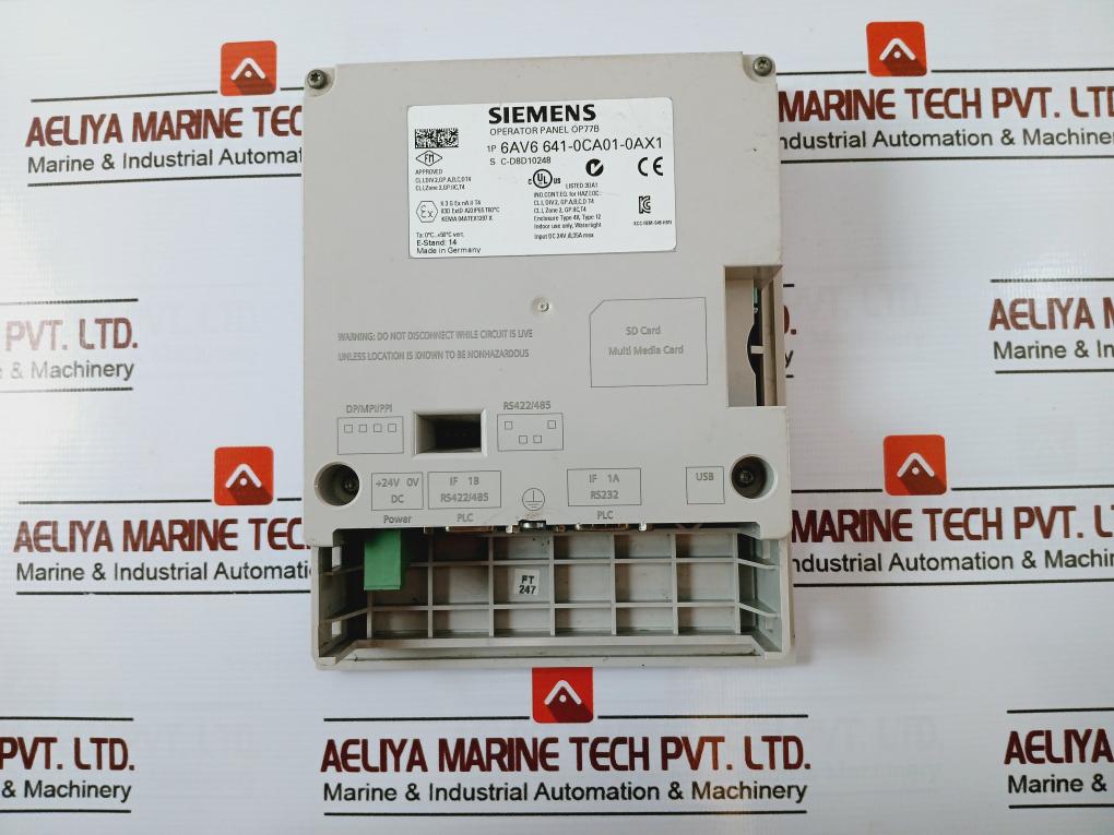Siemens Simatic 6av6 641-0ca01-0ax1 Operator Panel 24v