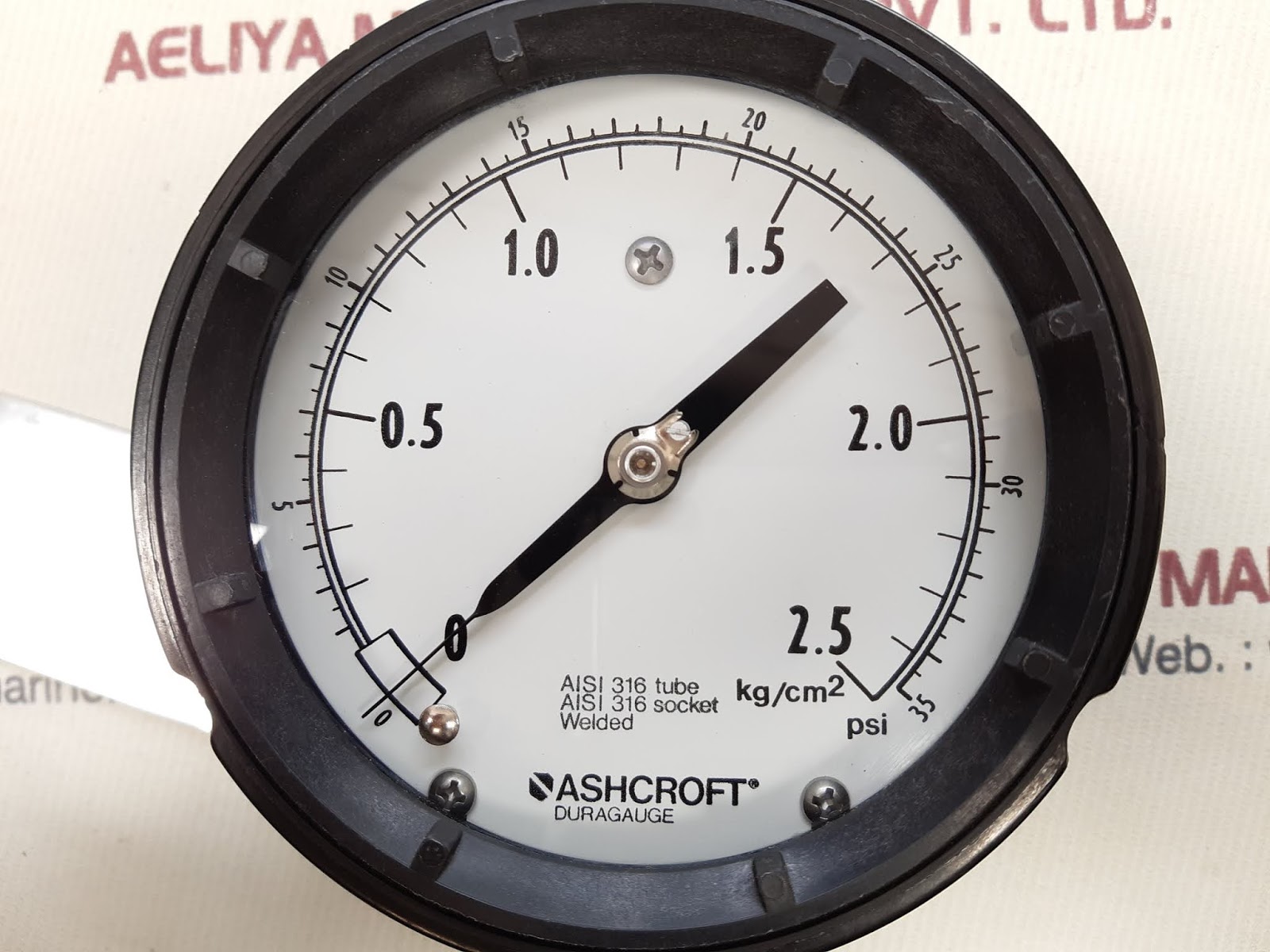 Ashcroft duragauge aisi 316 socket gauge 0-35 psi, 0-2.5 kg/cm2 - Image 3