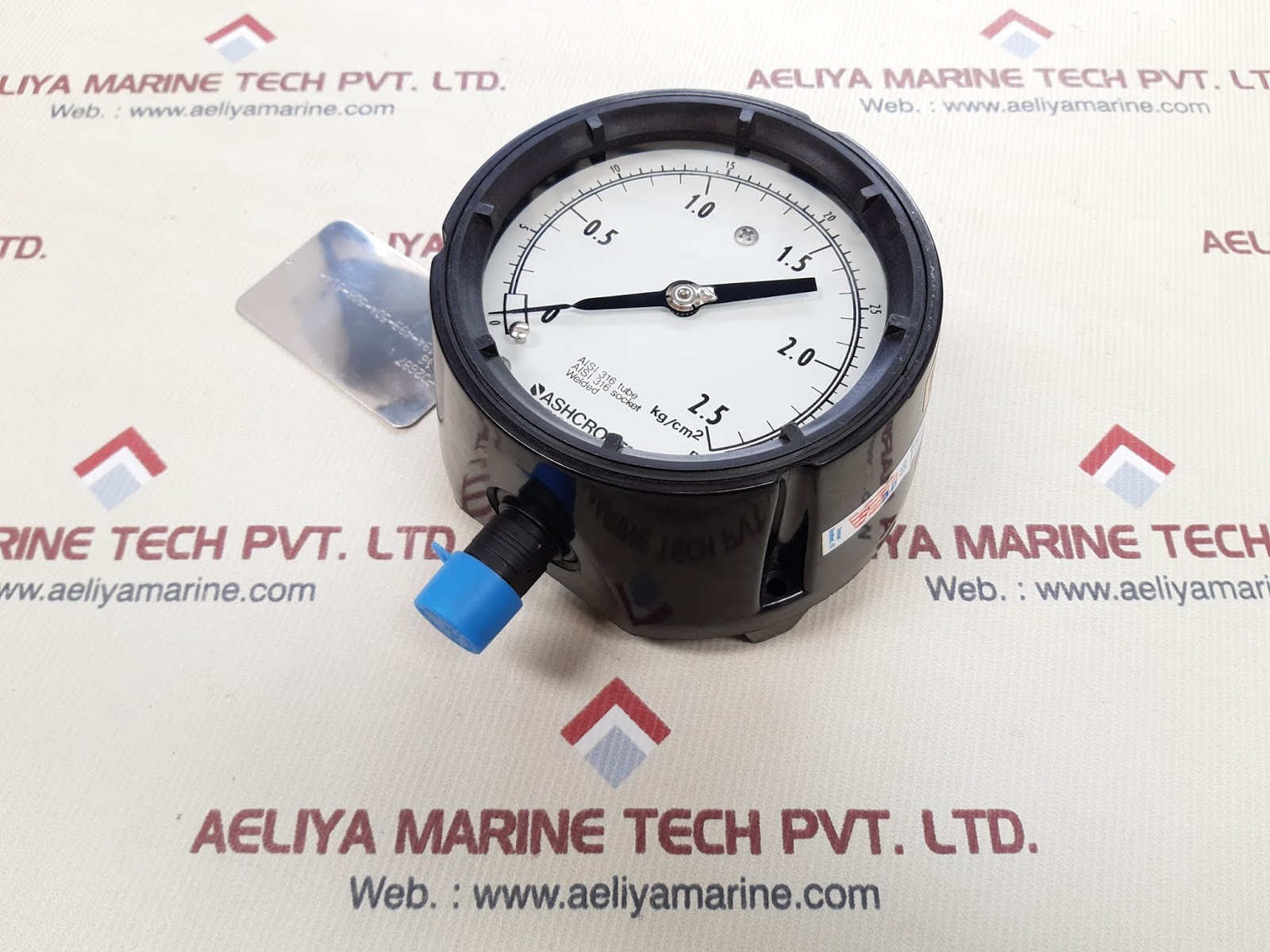 Ashcroft duragauge aisi 316 socket gauge 0-35 psi, 0-2.5 kg/cm2 - Image 2