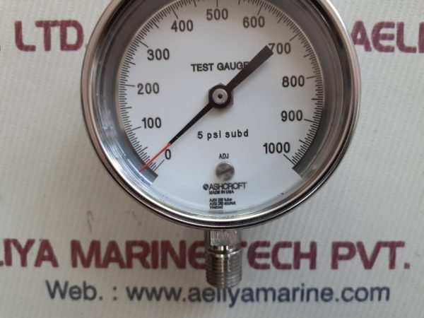 Ashcroft 5 psi subd test gauge 0-1000 adj - Image 2