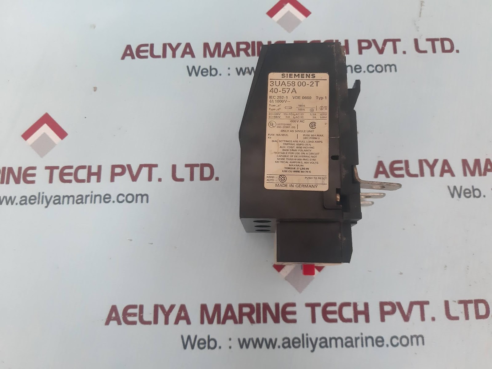 SIEMENS 3UA58 00-2T OVERLOAD RELAY - Image 2