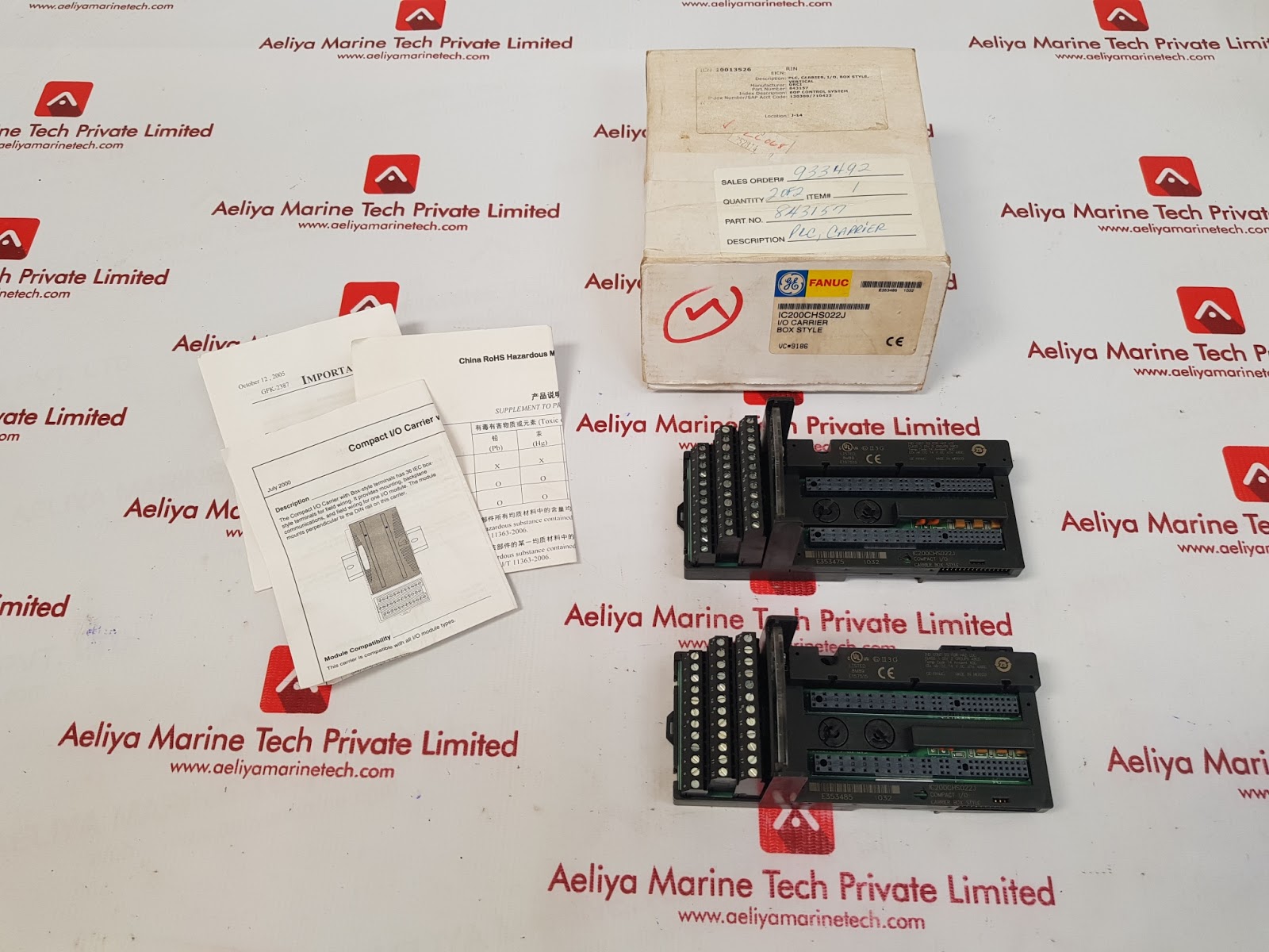 GE FANUC IC200CHS022J COMPACT I/O CARRIER BOX 843157