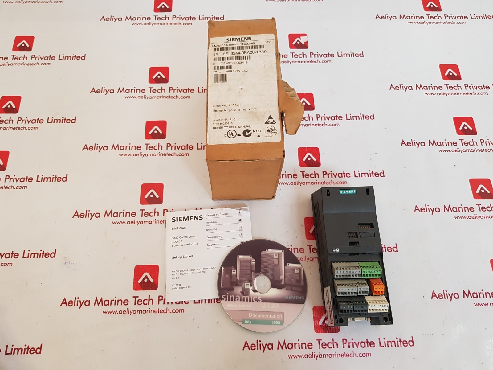 SIEMENS 6SL3244-0BA20-1BA0 SINAMICS CONTROL UNIT CU240S A5E00921178