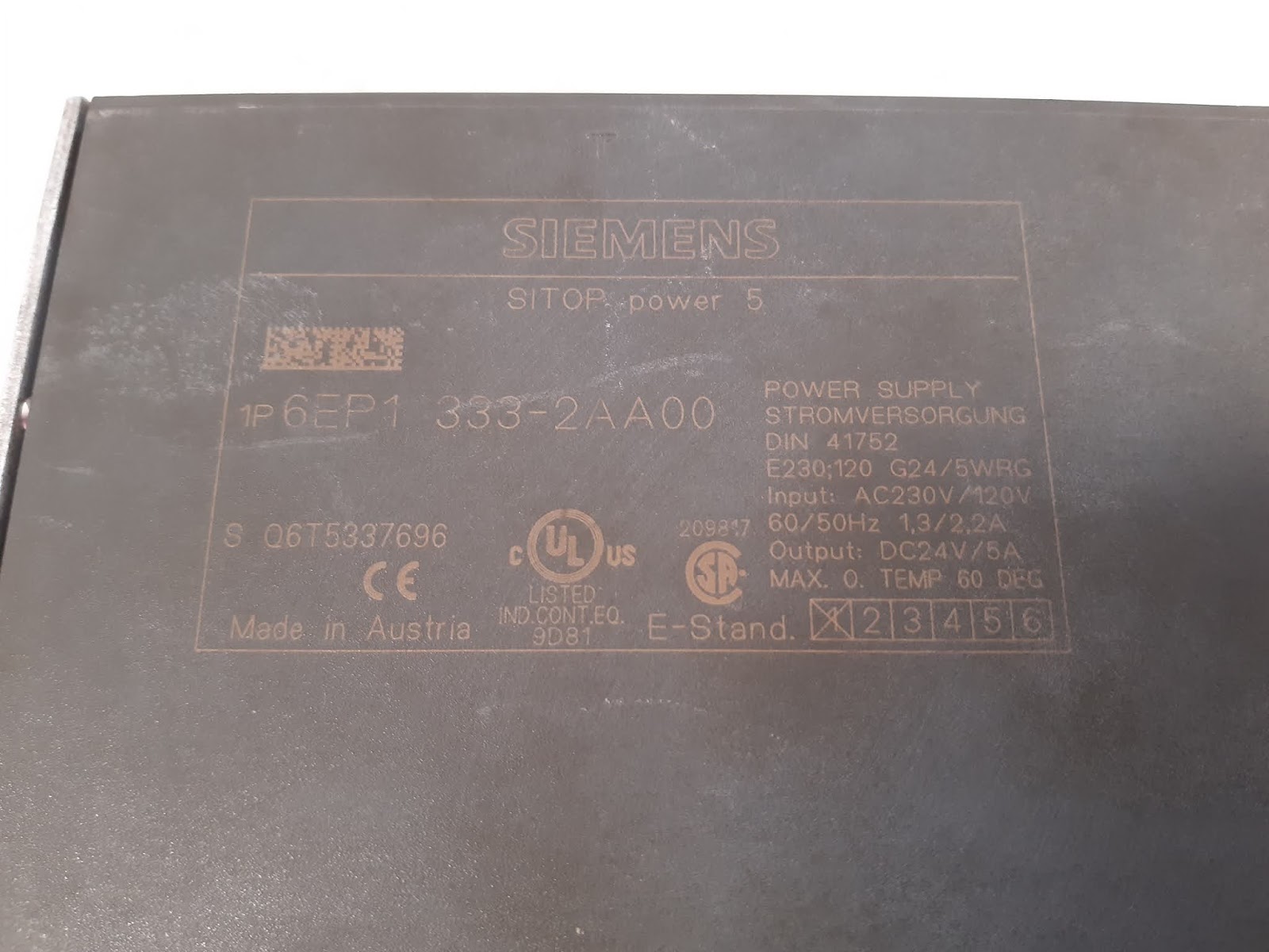 Siemens 6ep1 333-2aa00 sitop power 5 power supply - Image 7
