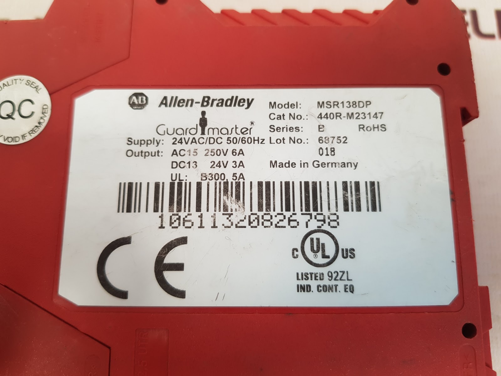 Allen-bradley msr138dp guard master safety relay 440r-m23147 - Image 7