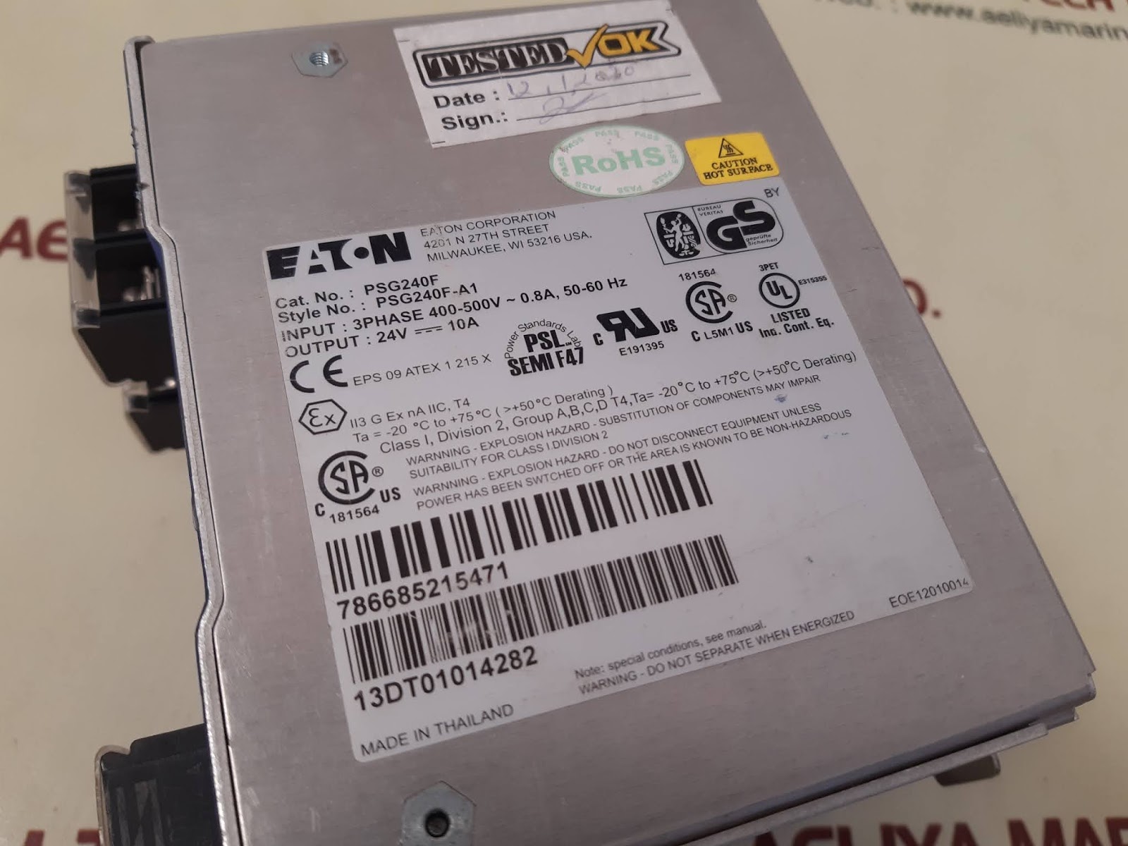 Eaton psg240f-a1 3 phase power supply 400-500v~ 0.8a - Image 6