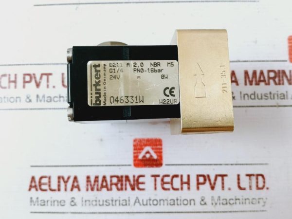 Burkert 0211 A 2,0 Nbr Ms Solenoid Valve 24v