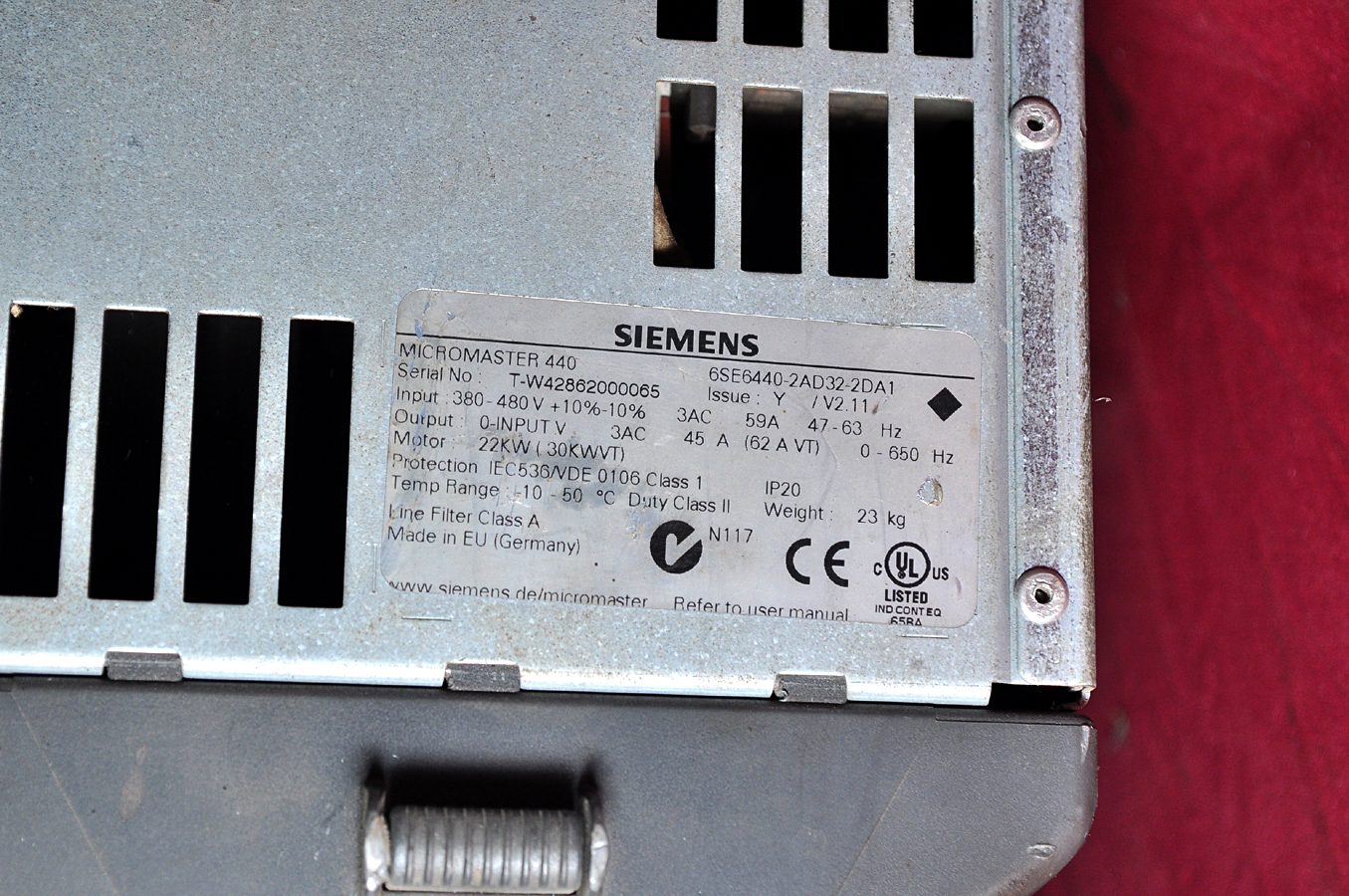 Siemens micromaster 440 6se6440-2ad32-2da1 - Image 4