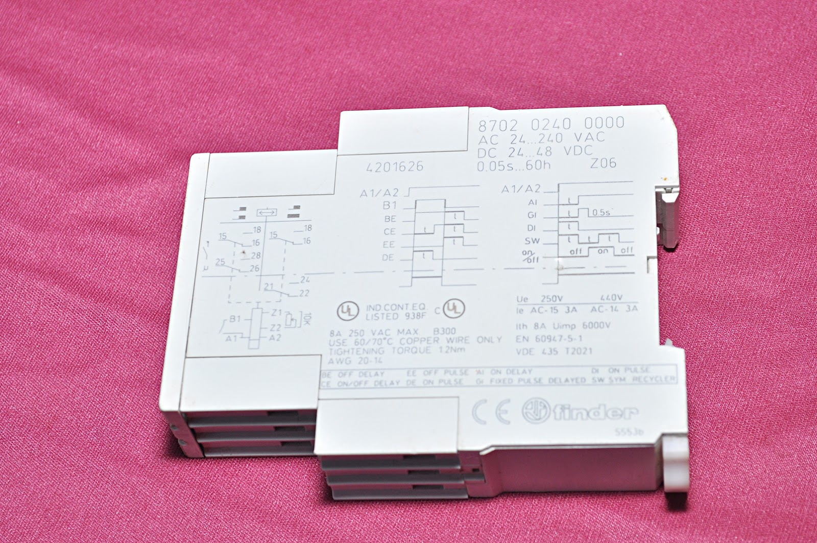 Finder 87.02 Multifunction Time Relay Ac 24...240 Vac - Image 2