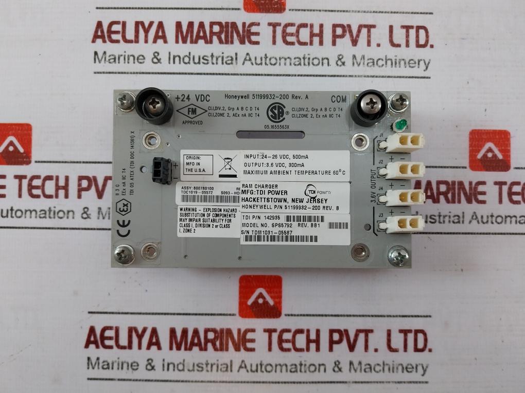 Honeywell 51199932-200 Ram Bakeup Battery Charger 24v