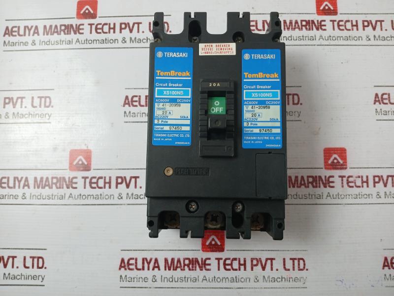 Terasaki Electric Xs100ns 3 Pole Circuit Breaker 600v