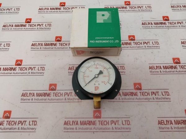 Pro-Instrument P100 P-B 4” Pressure Gauge 300psi