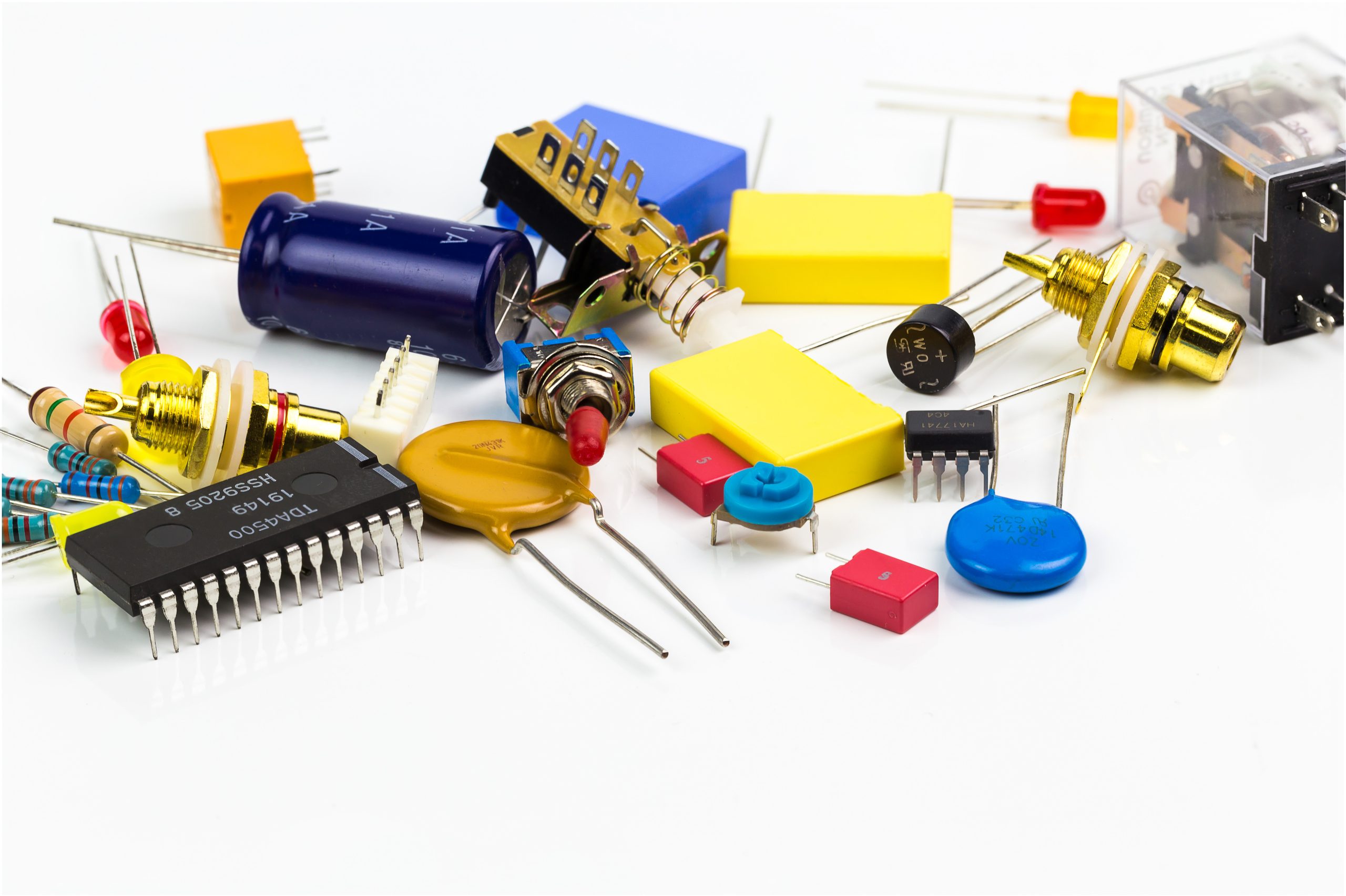 Electronics component  on white background,