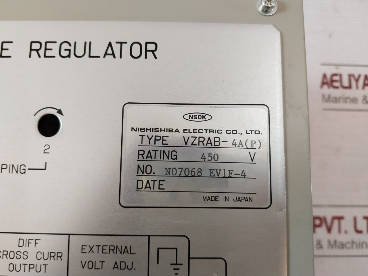 Nishishiba Electric Vzrab-4a(P) Automatic Voltage Regulator 450 V - Image 8