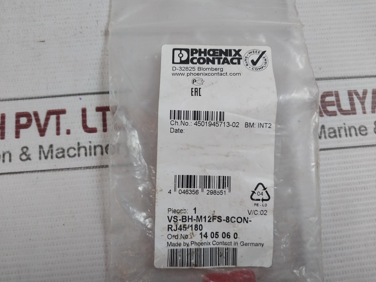 Phoenix Contact Vs-Bh-M12fs-8con-Rj45/180 Control Cabinet Feed-Through - Image 5