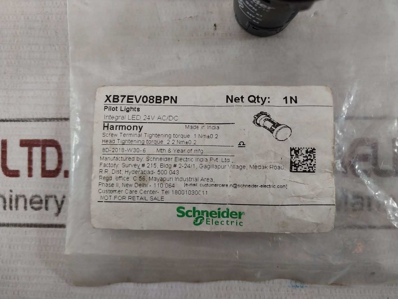 Schneider Electric Telemecanique Xb7ev08bpn Pilot Light 24v - Image 5