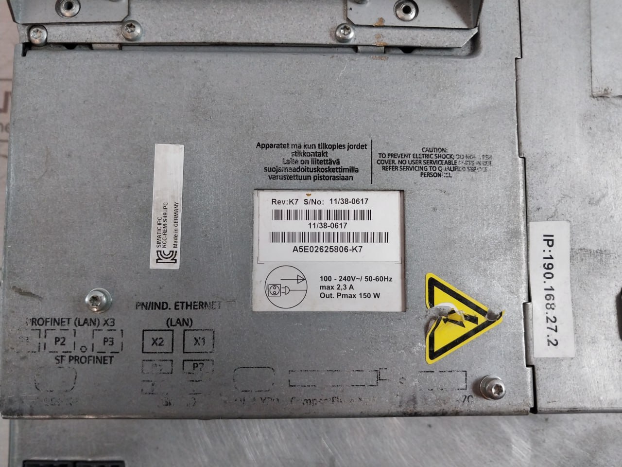 Siemens 6av7423-2ac00-0ca1 Hmi Panel 240v - Image 7