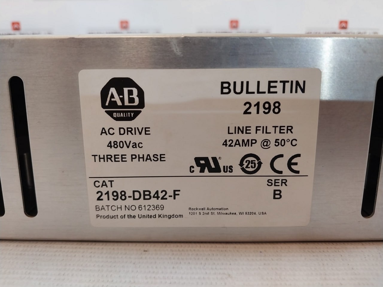 Allen-Bradley A-B Quality 2198-Db42-F Line Filter 480v - Image 7