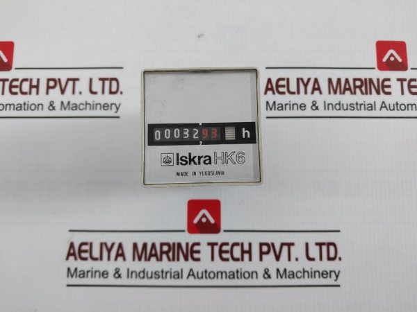 Iskra Hk6 Digit Electromechanical Totalizing Hour Meter Counter 220v