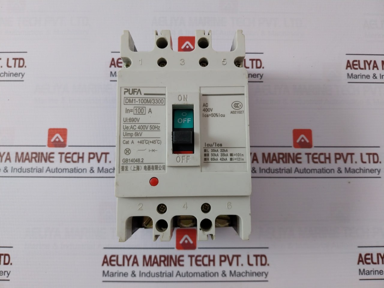 Pufa Dm1-100m/3300 Moulded Case Circuit Breaker 690v - Image 5