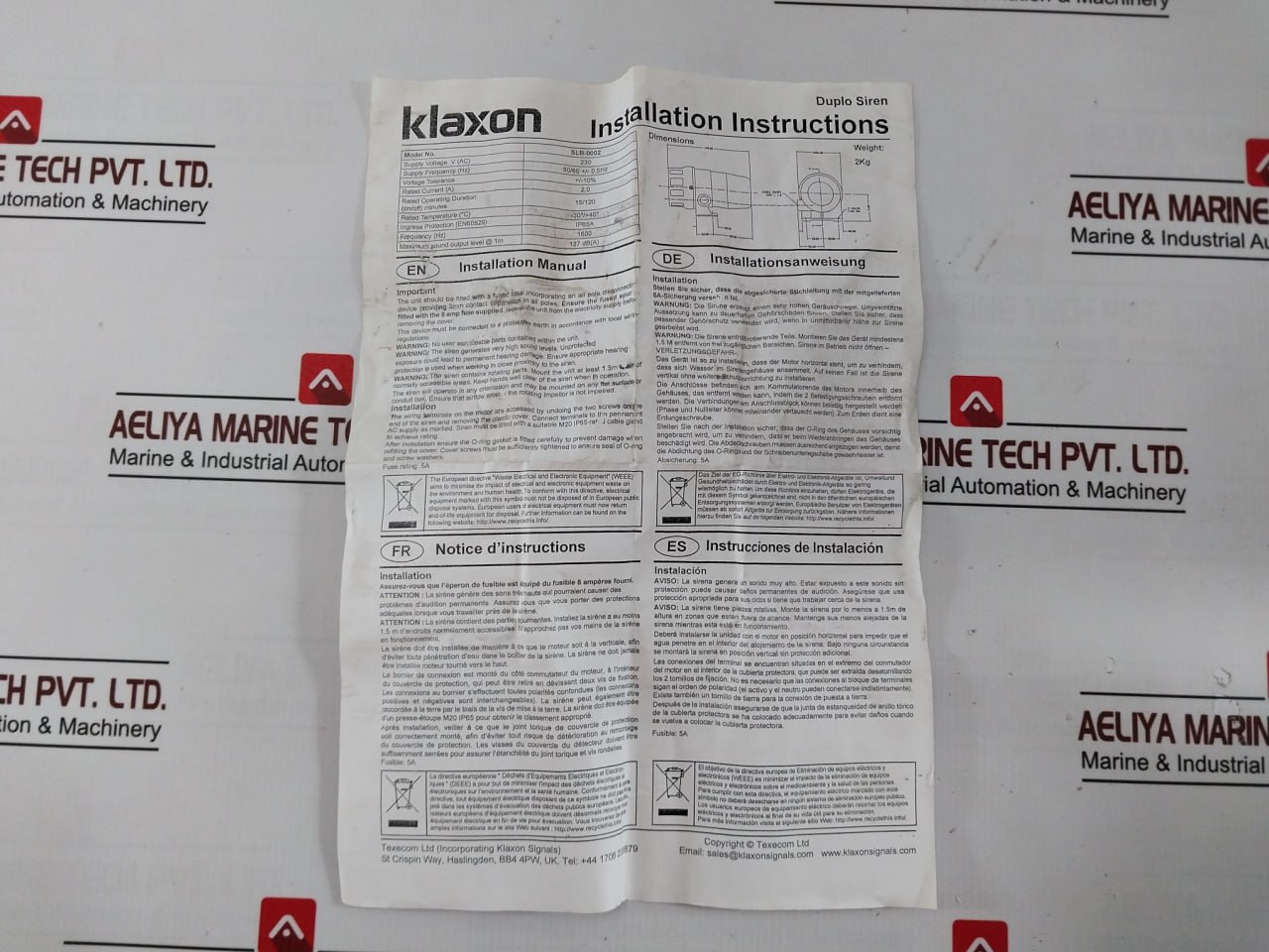 Klaxon Slb-0002 Engine Room And Telephone Alarm 230v - Image 5