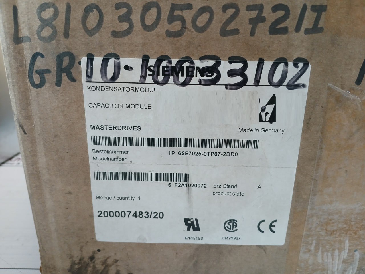 Siemens 6se7025-0tp87-2dd0 Masterdrives Capacitor Module 650v - Image 8