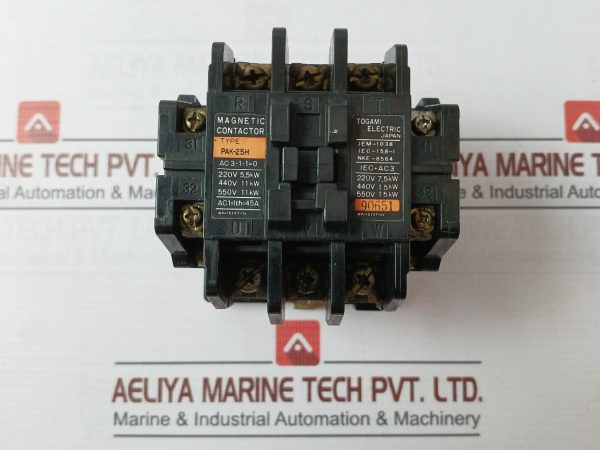 Togami Electric Pak-25h Magnetic Contactor 110v
