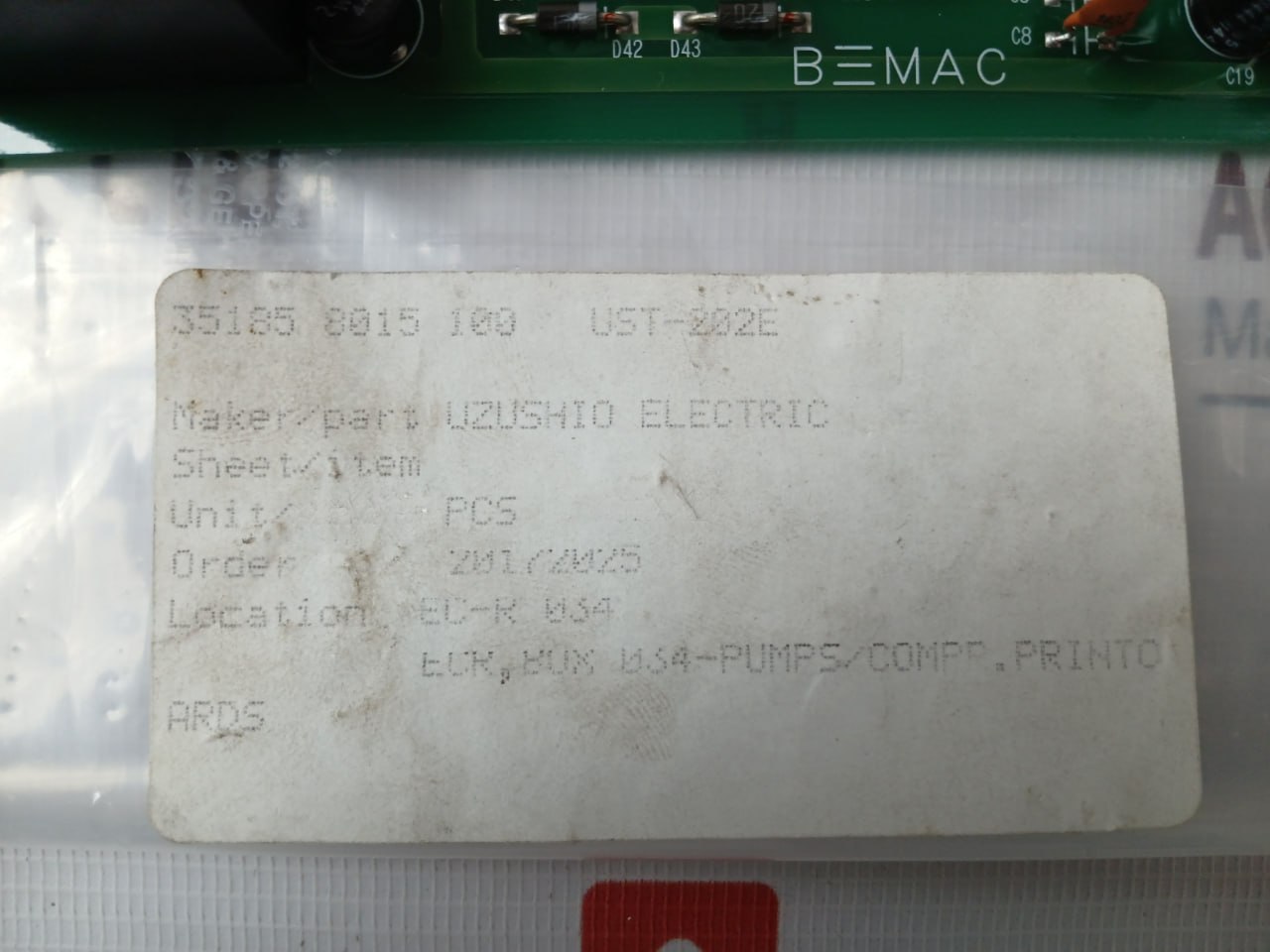 Uzushio Electric Ust-202-E Printed Circuit Board - Image 5