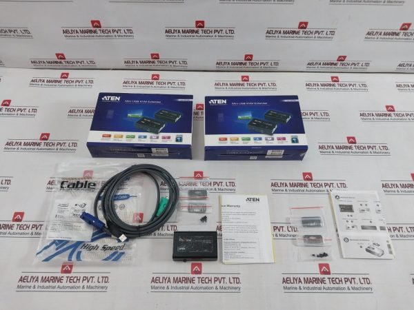 Aten Ce100l Mini Usb Kvm Extender Set With Cable & Kvm Switch