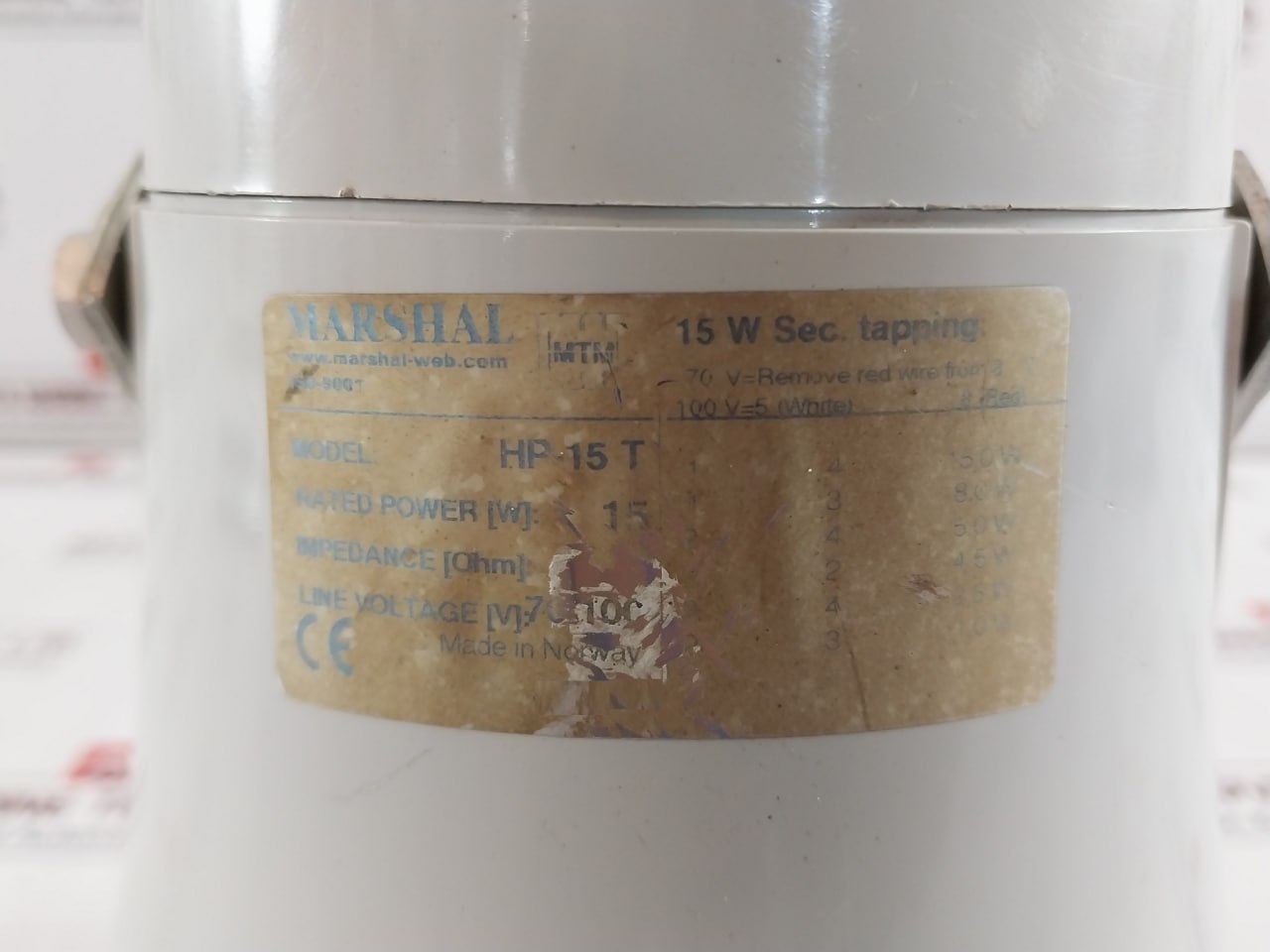 Marshal Hp-15 T Weatherproof Loudspeaker 100v - Image 6