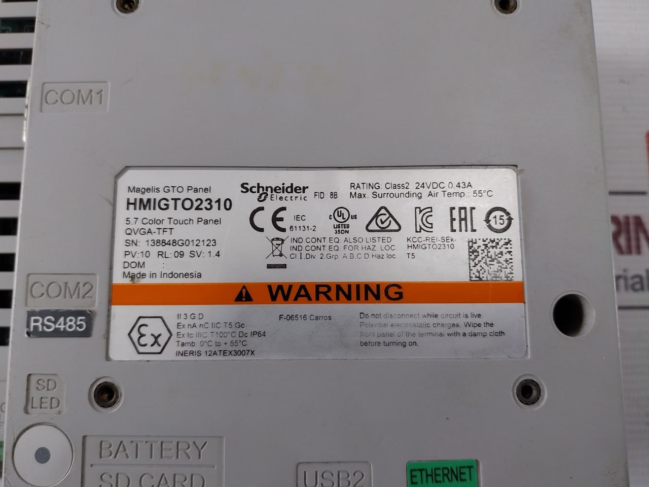 Schneider Electric Hmigto2310 Magelis Gto 5.7" Color Touch Screen Panel - Image 5