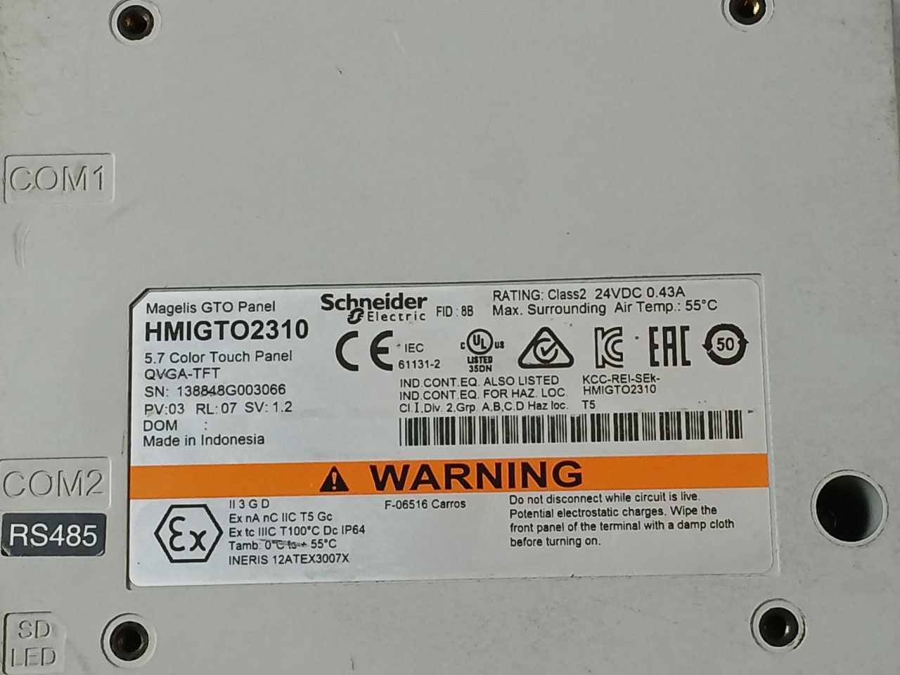 Schneider Electric Hmigto2310 Touch Panel 24v - Image 5